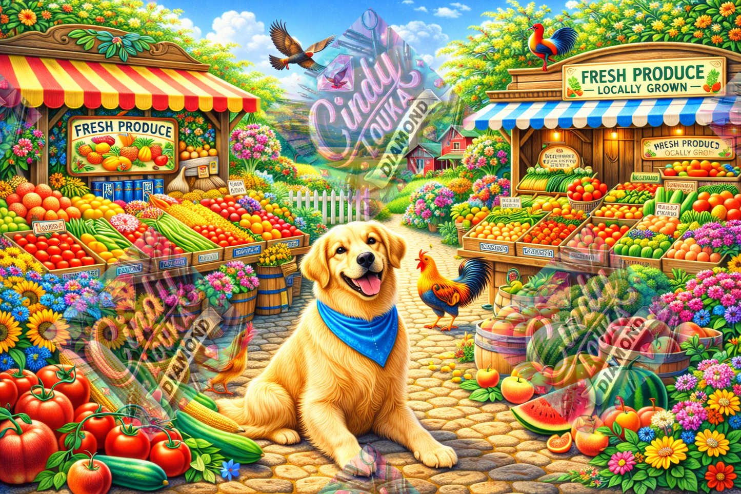 Soleil, Fruits & Fidèle Compagnon 70x105 cm
