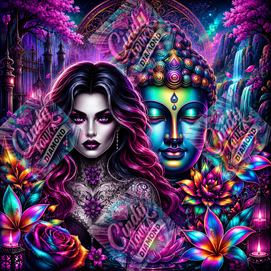 La Gardienne des Lotus 80x80 cm