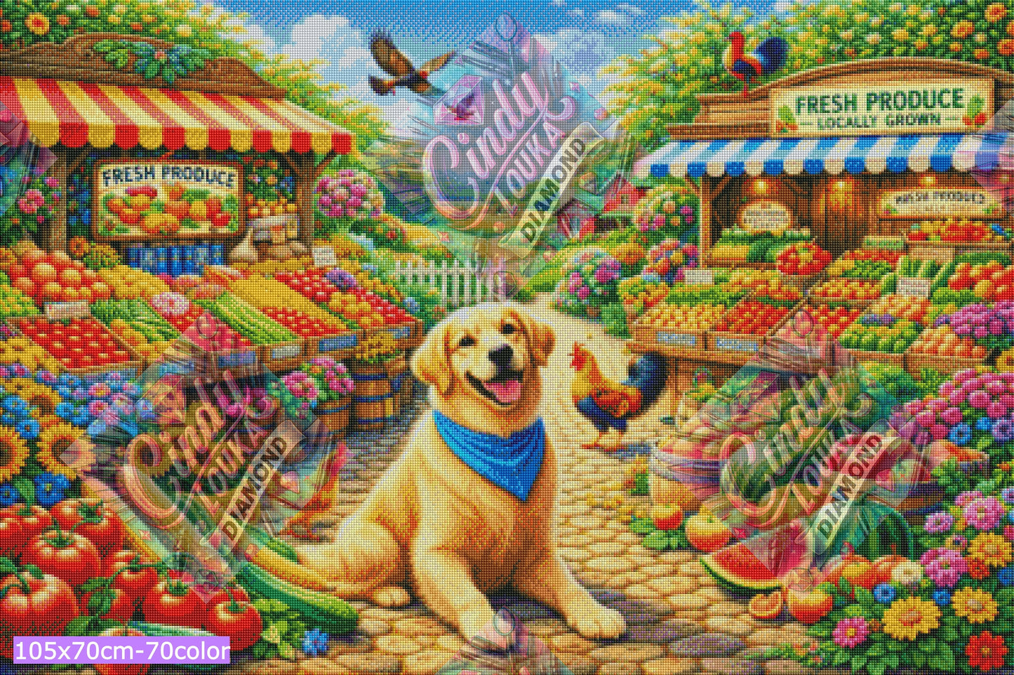 Soleil, Fruits & Fidèle Compagnon 70x105 cm