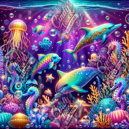 Féerie Sous Marine 70x70 cm