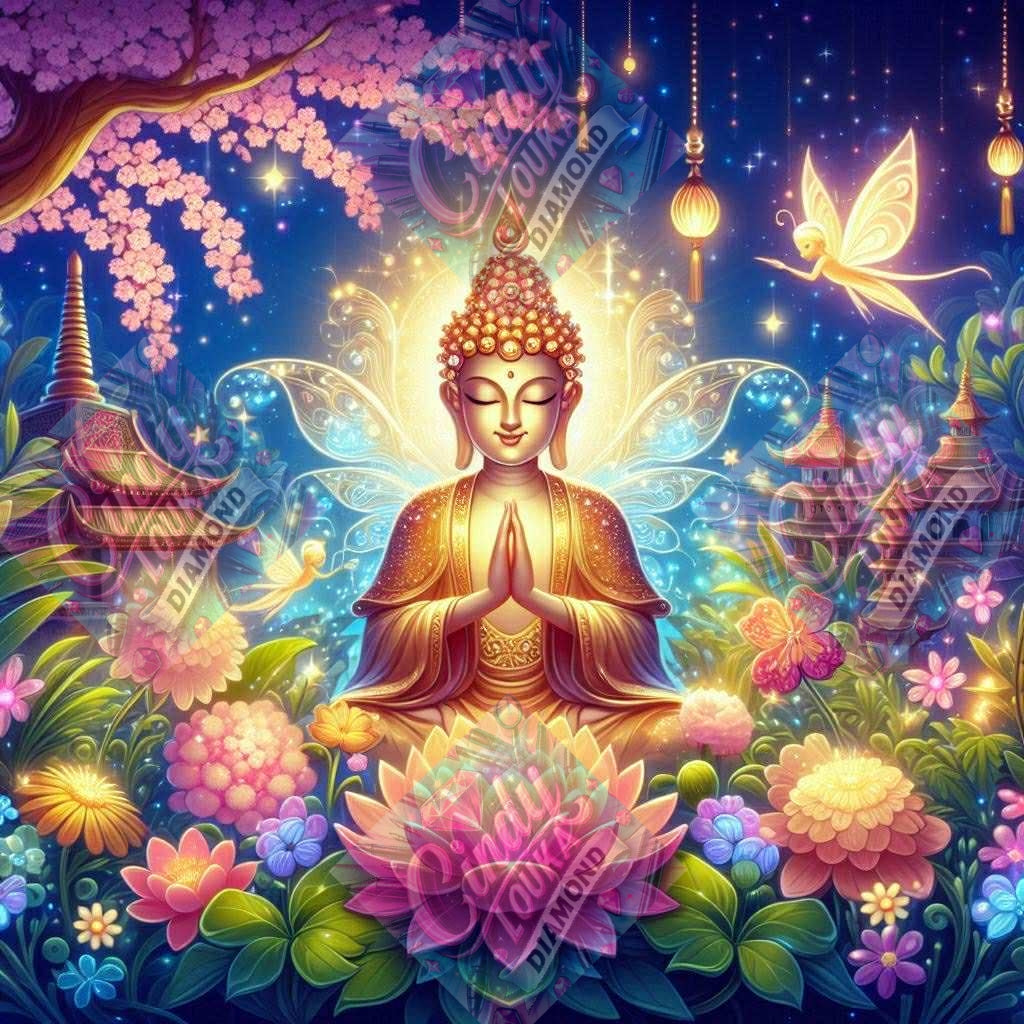 Le Temple des Mille Lumières 70x70 cm