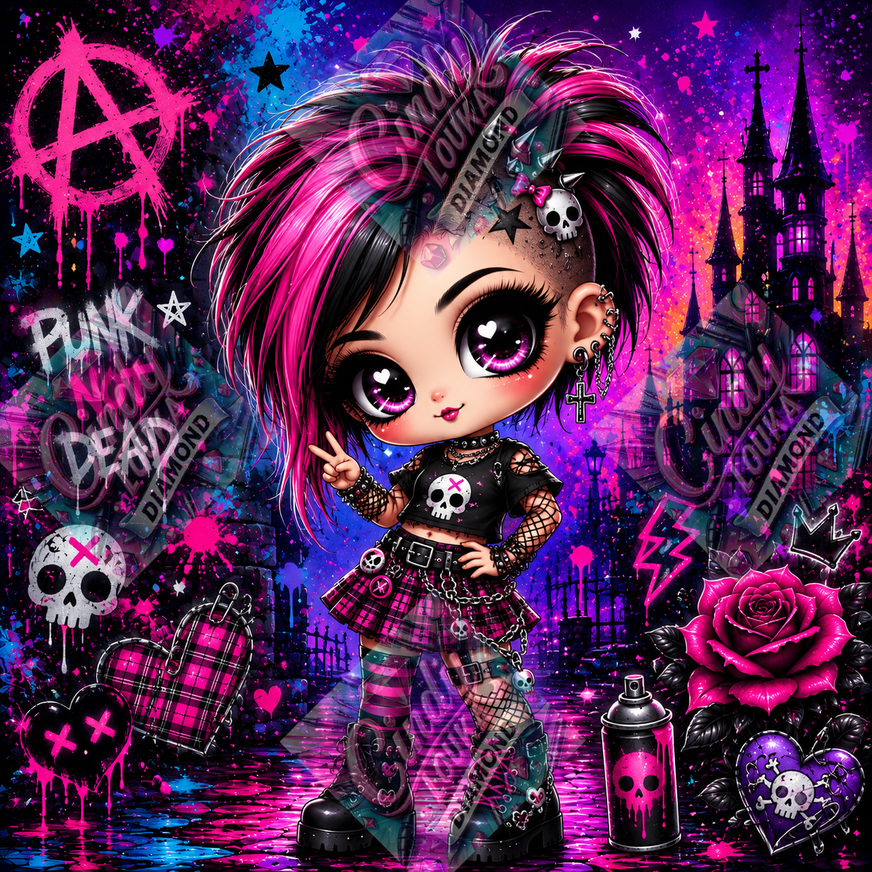 Petite Punk en Folie 80x80 cm