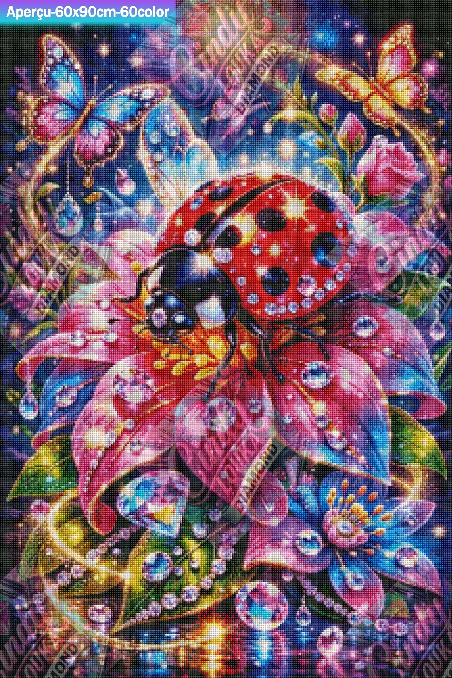 Diamant Rouge Étincelant 60x90 cm