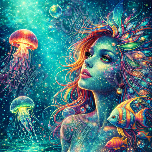La Souveraine des Méduses 70x70 cm