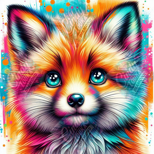 Regard Malicieux Du Renardeau 50x50cm
