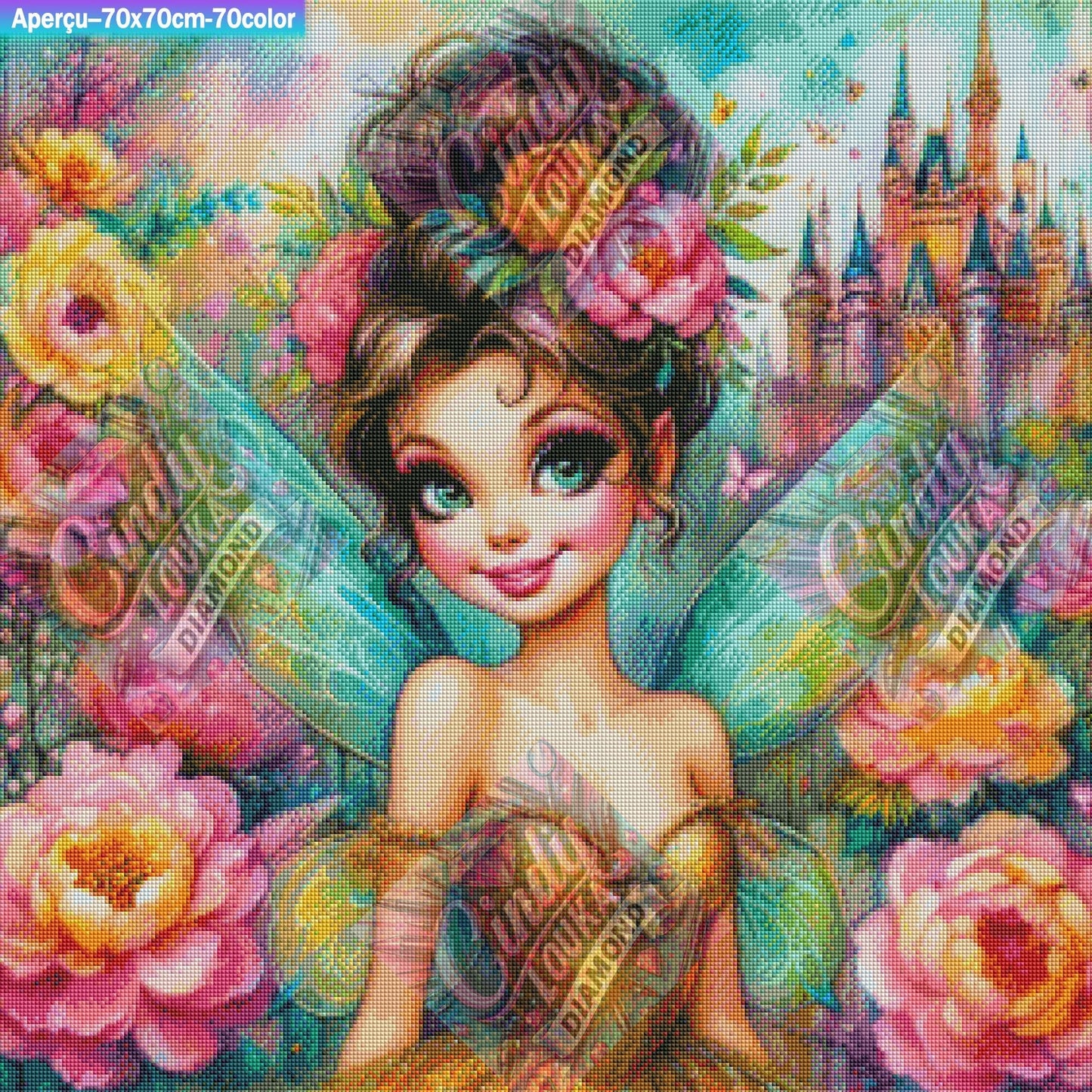 La Fée des Rêves Colorés 70x70 cm