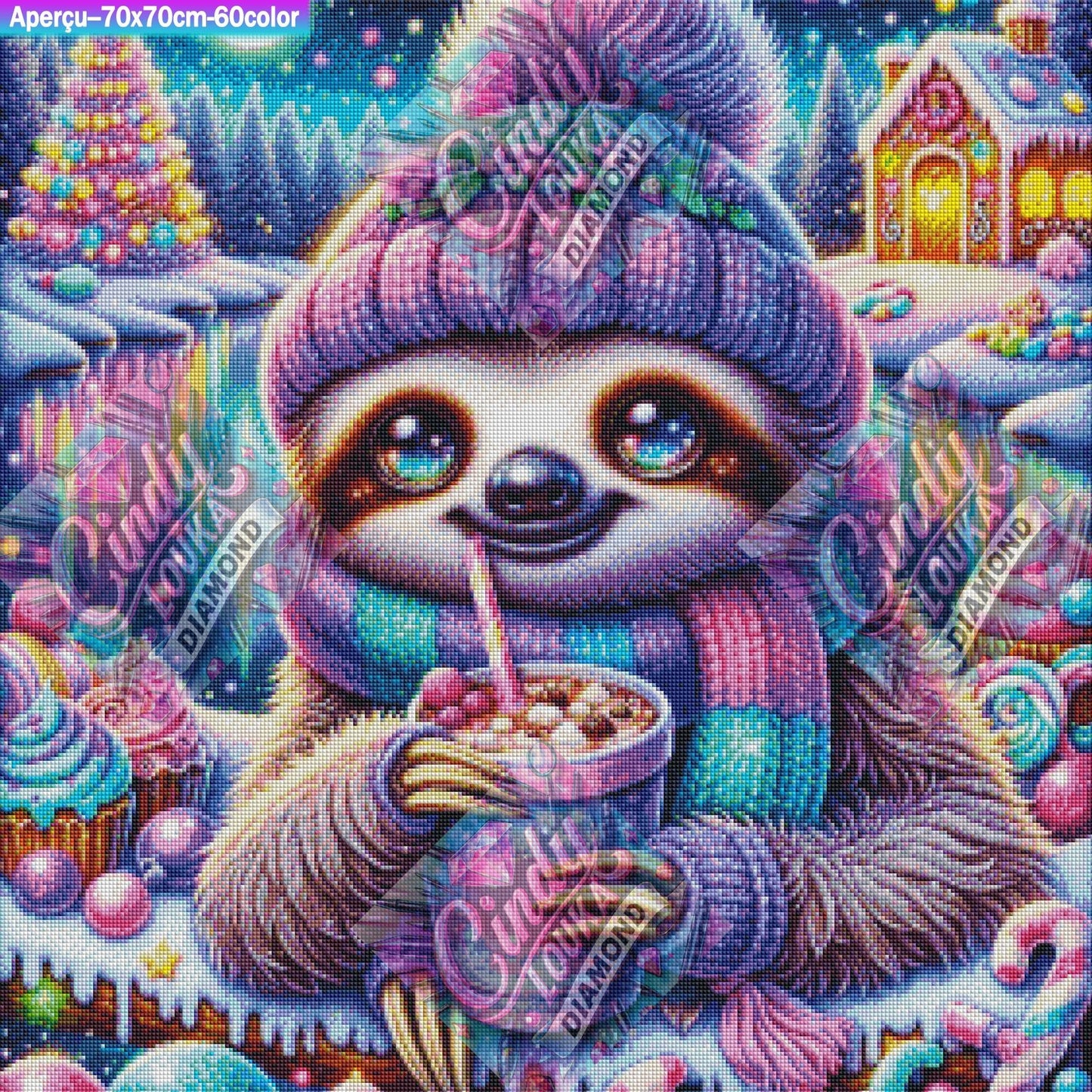 Le Paresseux du Chalet Sucré 70x70 cm