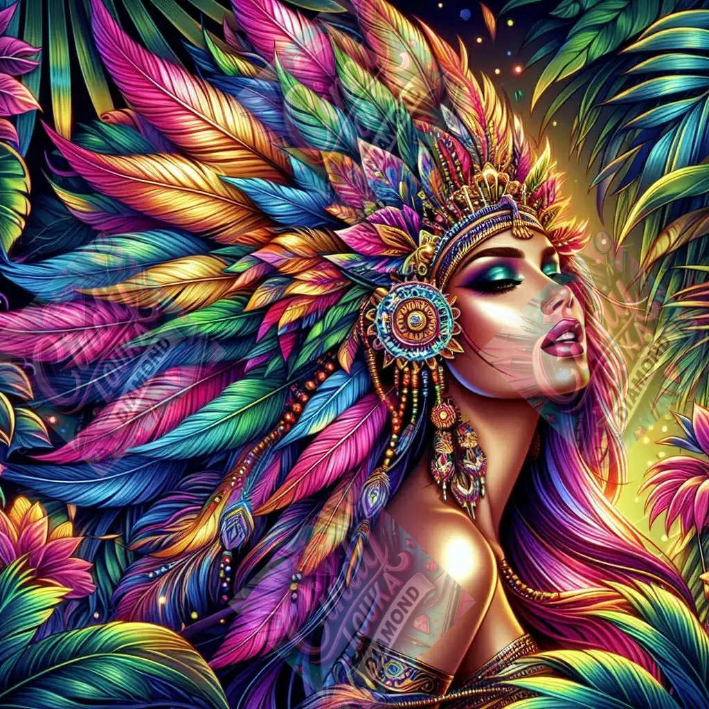 La Reine Des Plumes Célestes 70x70 cm