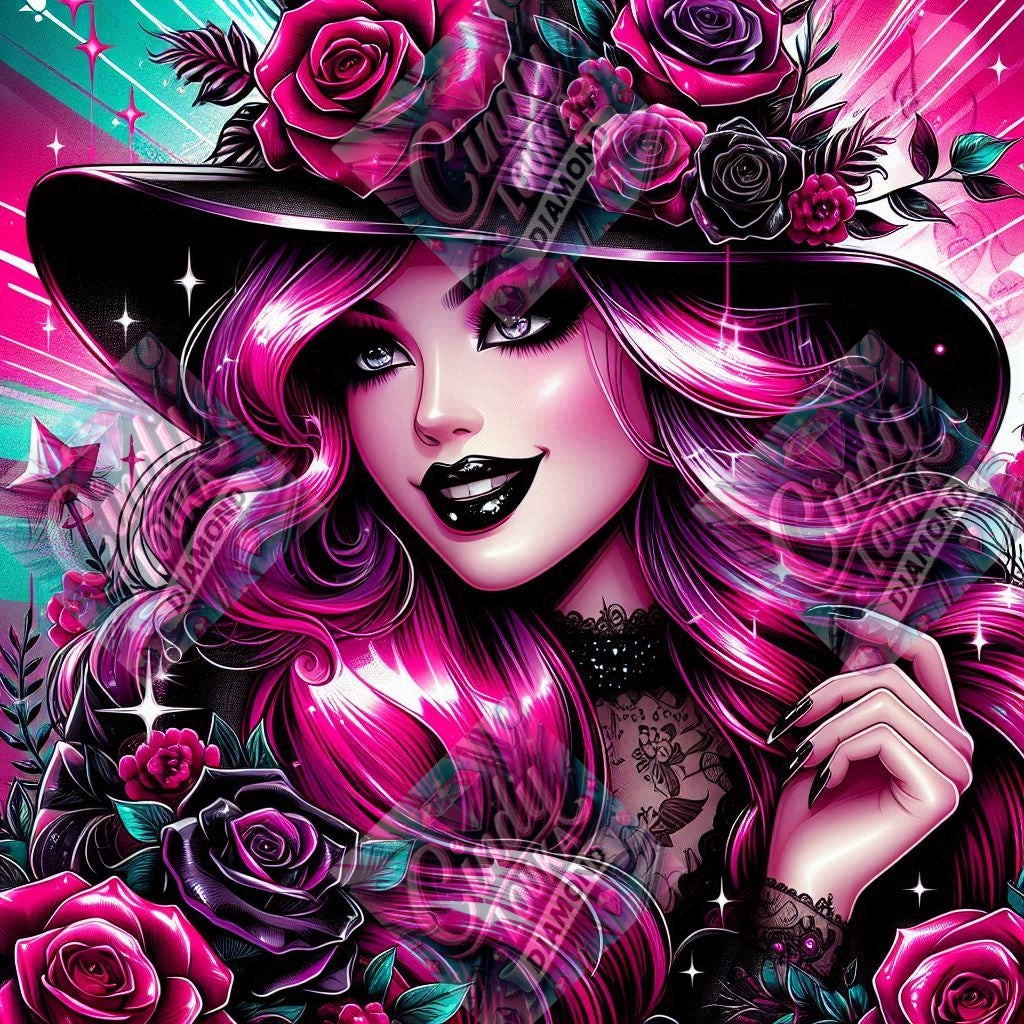 Reine des Roses Électriques 70x70 cm