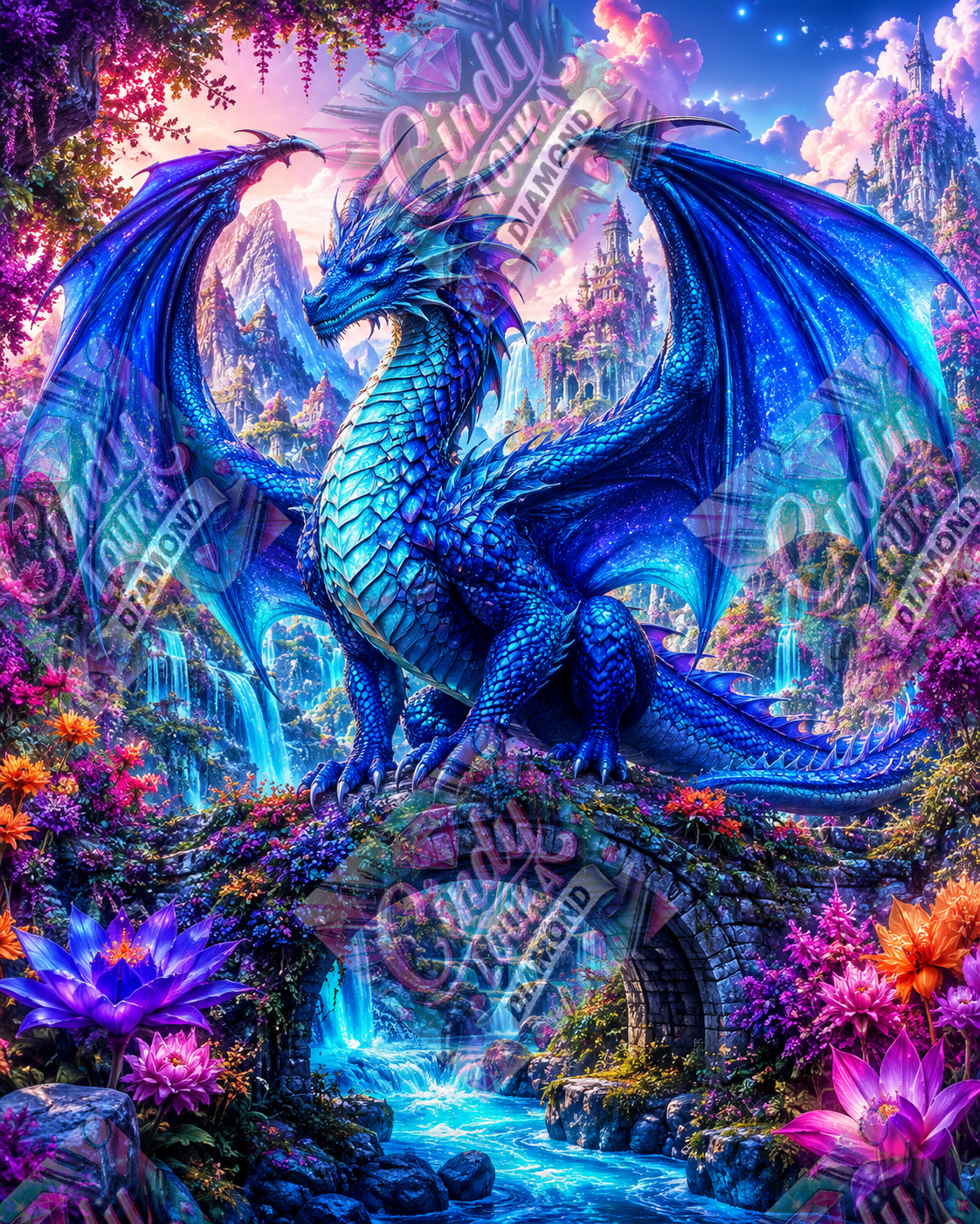 Le Dragon aux Ailes d’Azur 64x80 cm
