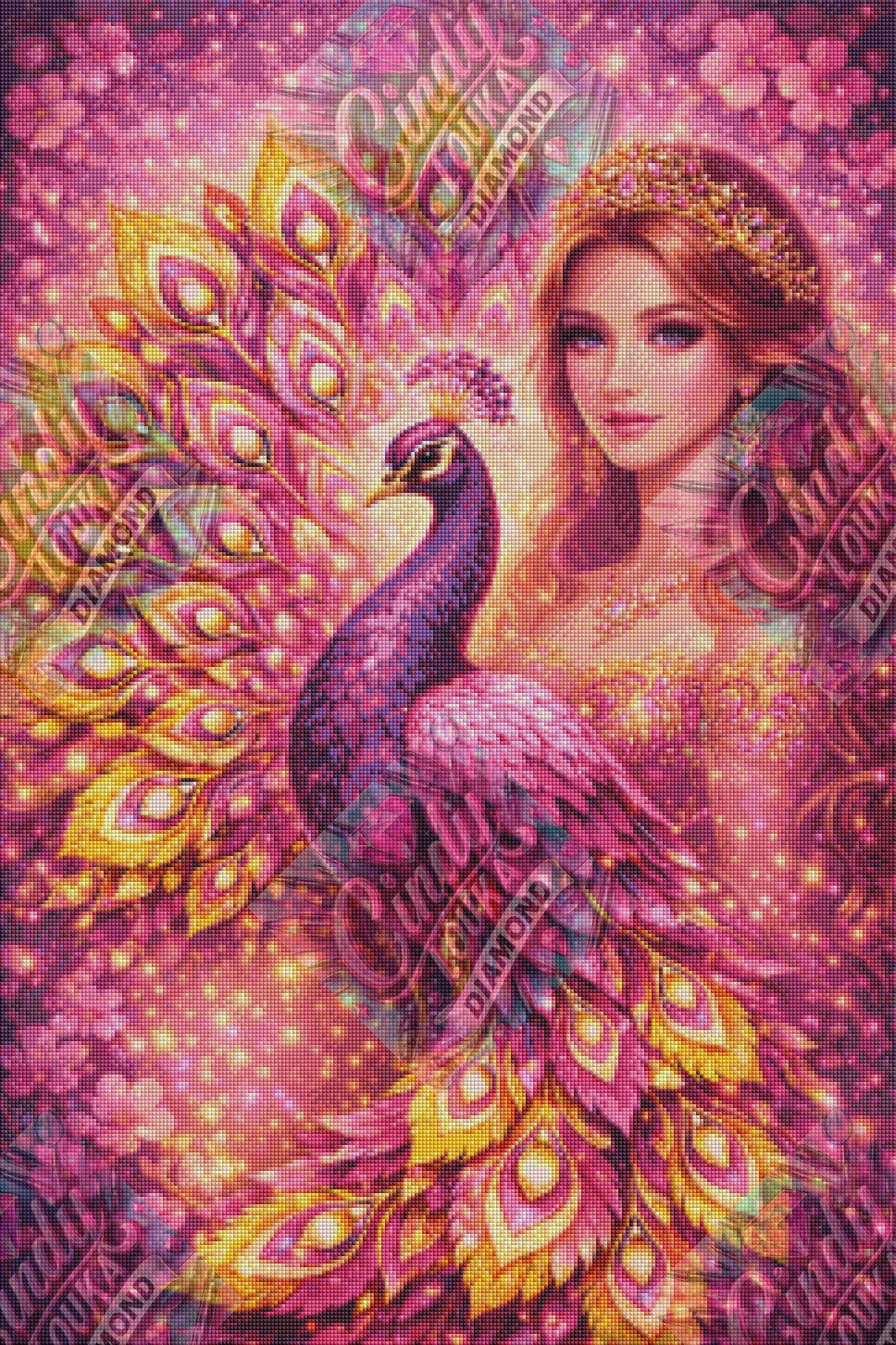 L’Éclat Royal du Paon de Lumière 60x90 cm