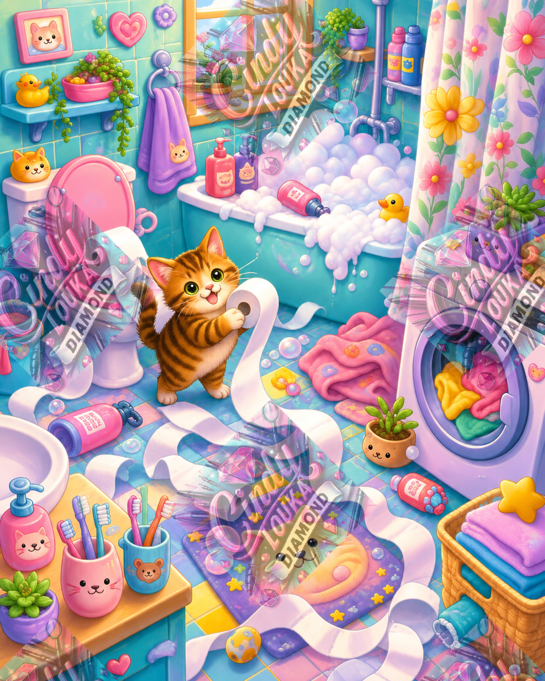 Chat Alors, Quel Bazar ! 60x75 cm