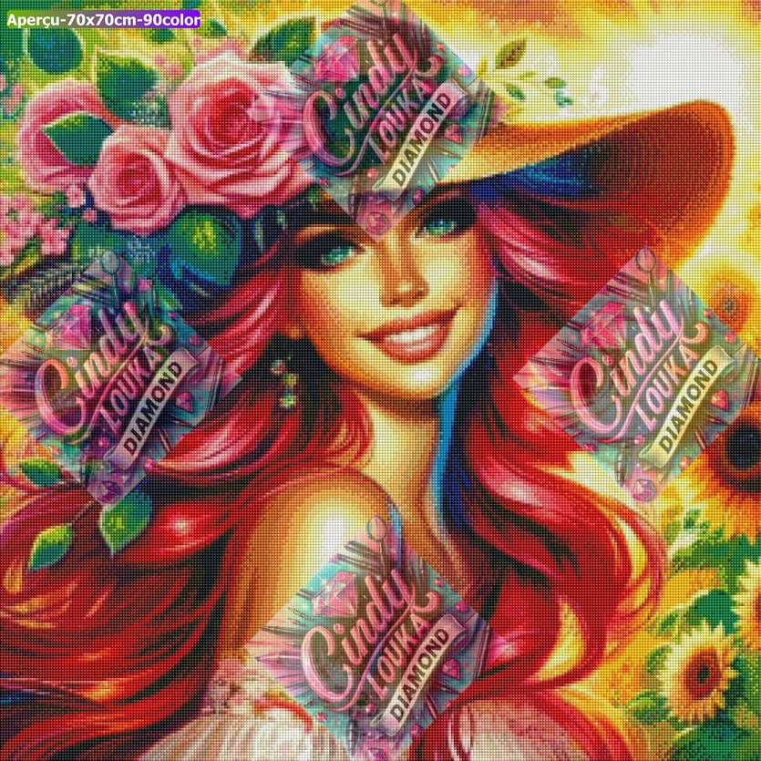 La Dame Aux Tournesols 70x70 cm