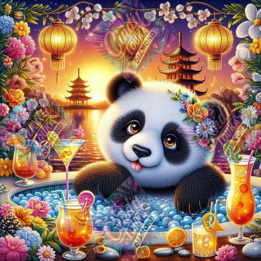 Panda Sunset Cocktail 70x70 cm
