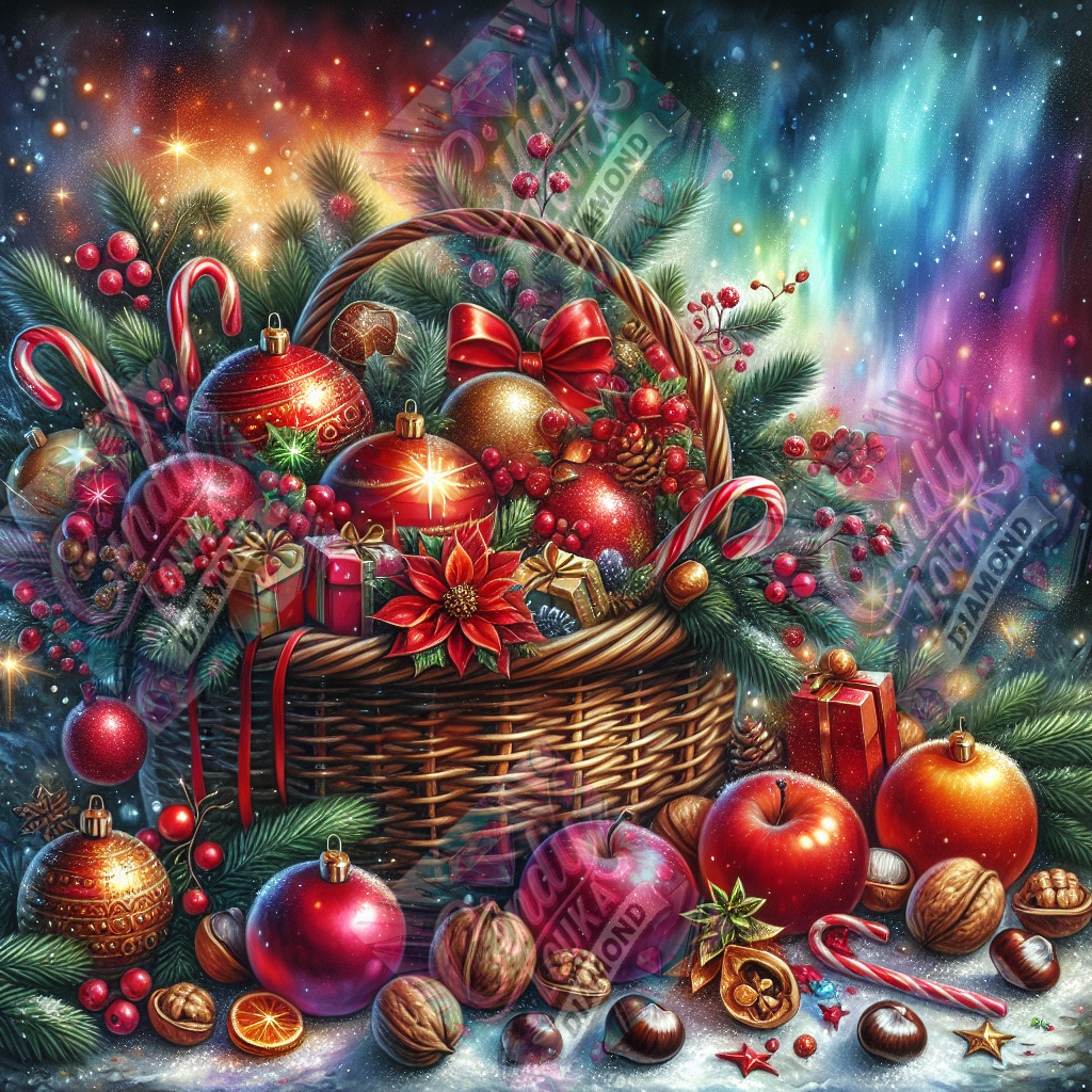 Le Panier des Merveilles de Noël 70x70 cm