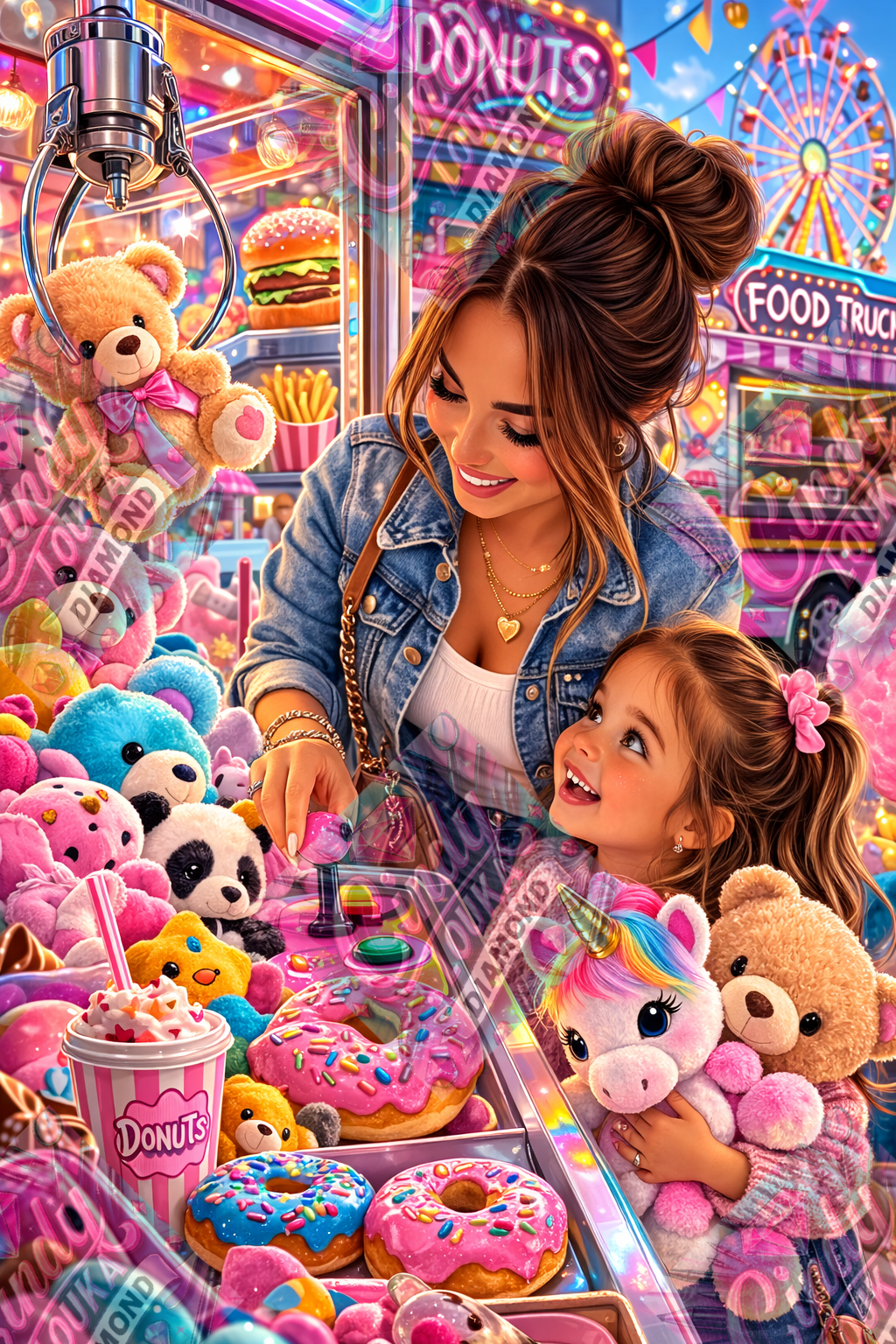 Donuts, peluches et sourires 60x90 cm