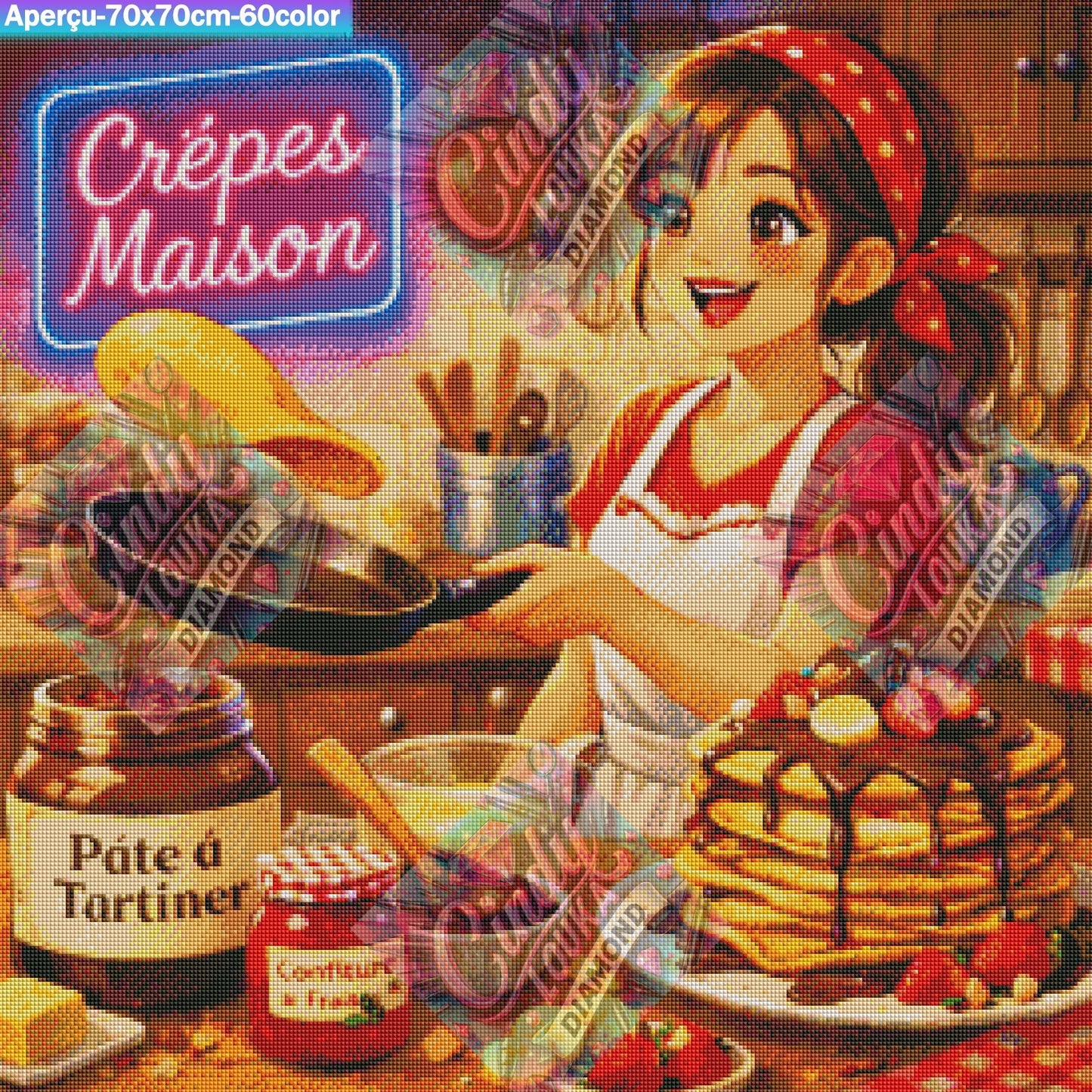 Crêpes & Gourmandises 70x70 cm