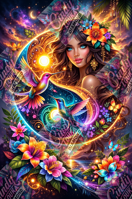Le Ballet des Colibris Sacrés 70x105 cm