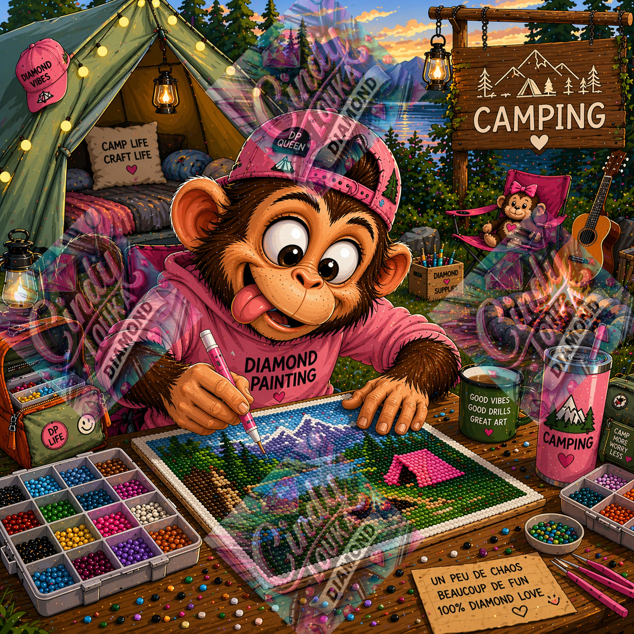 Mode camping… Version Diamant 80x80 cm