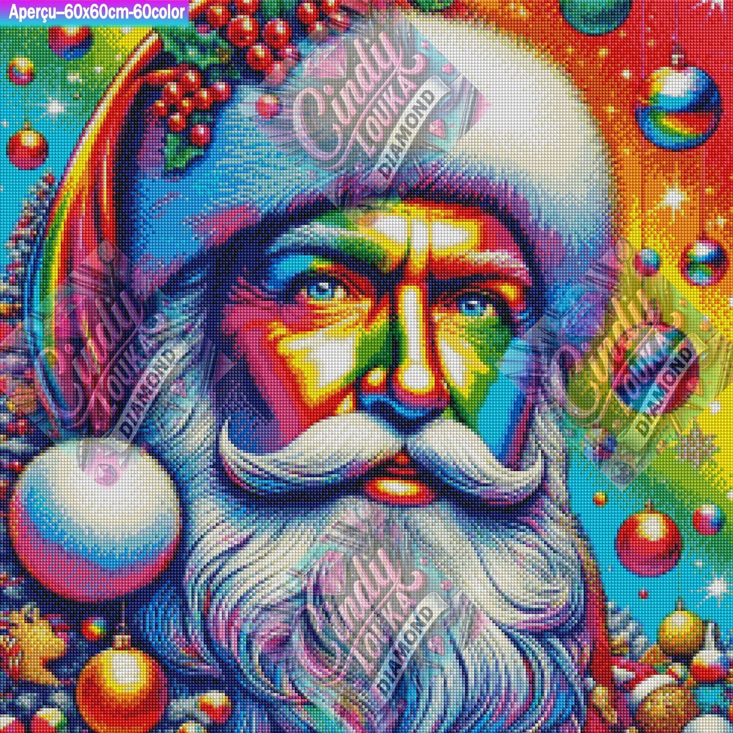 Père Noël Psychédéliques 60x60 cm