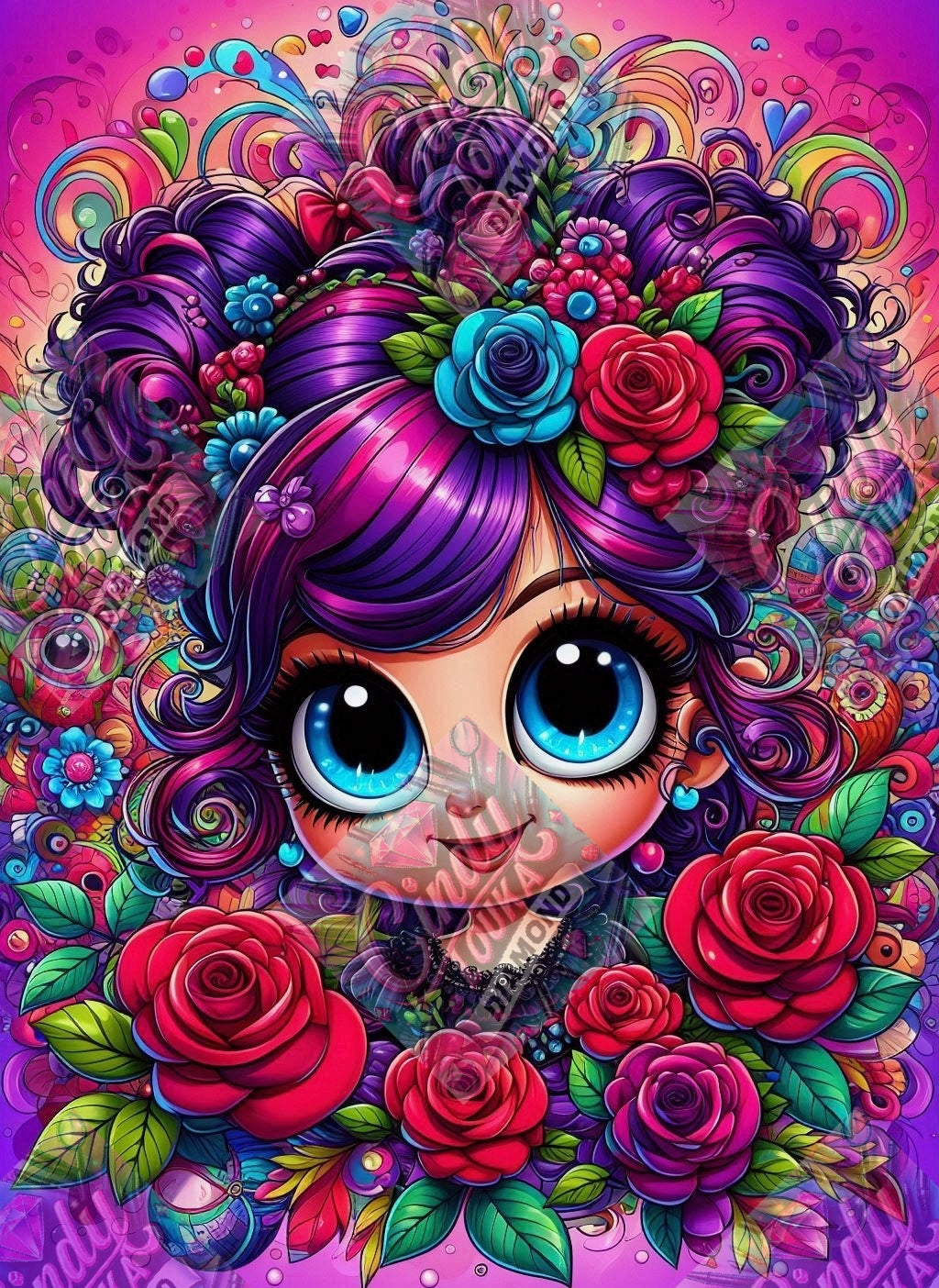 Poupée aux 1000 Pétales 60x80 cm