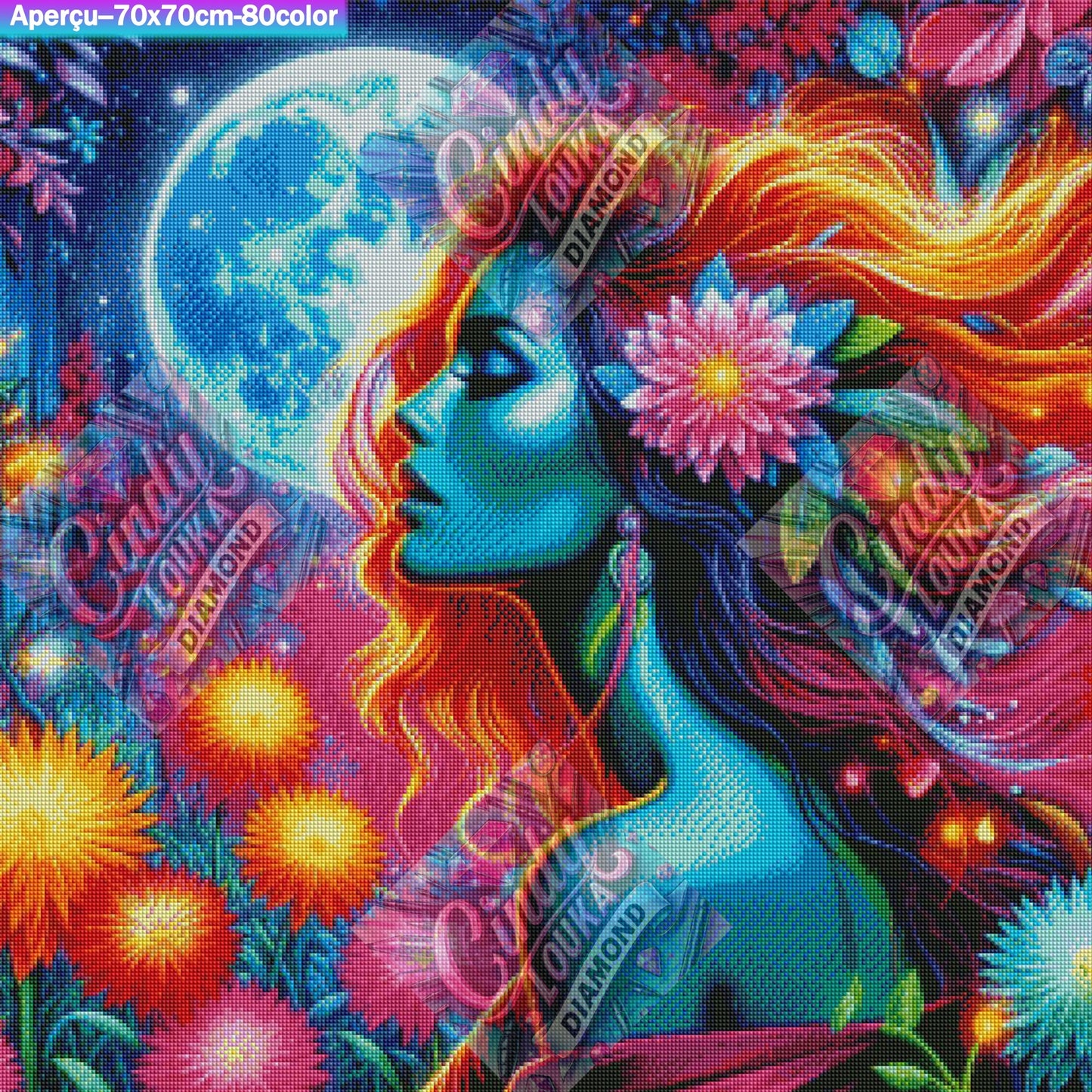 Sous le Souffle de la Lune 70x70 cm