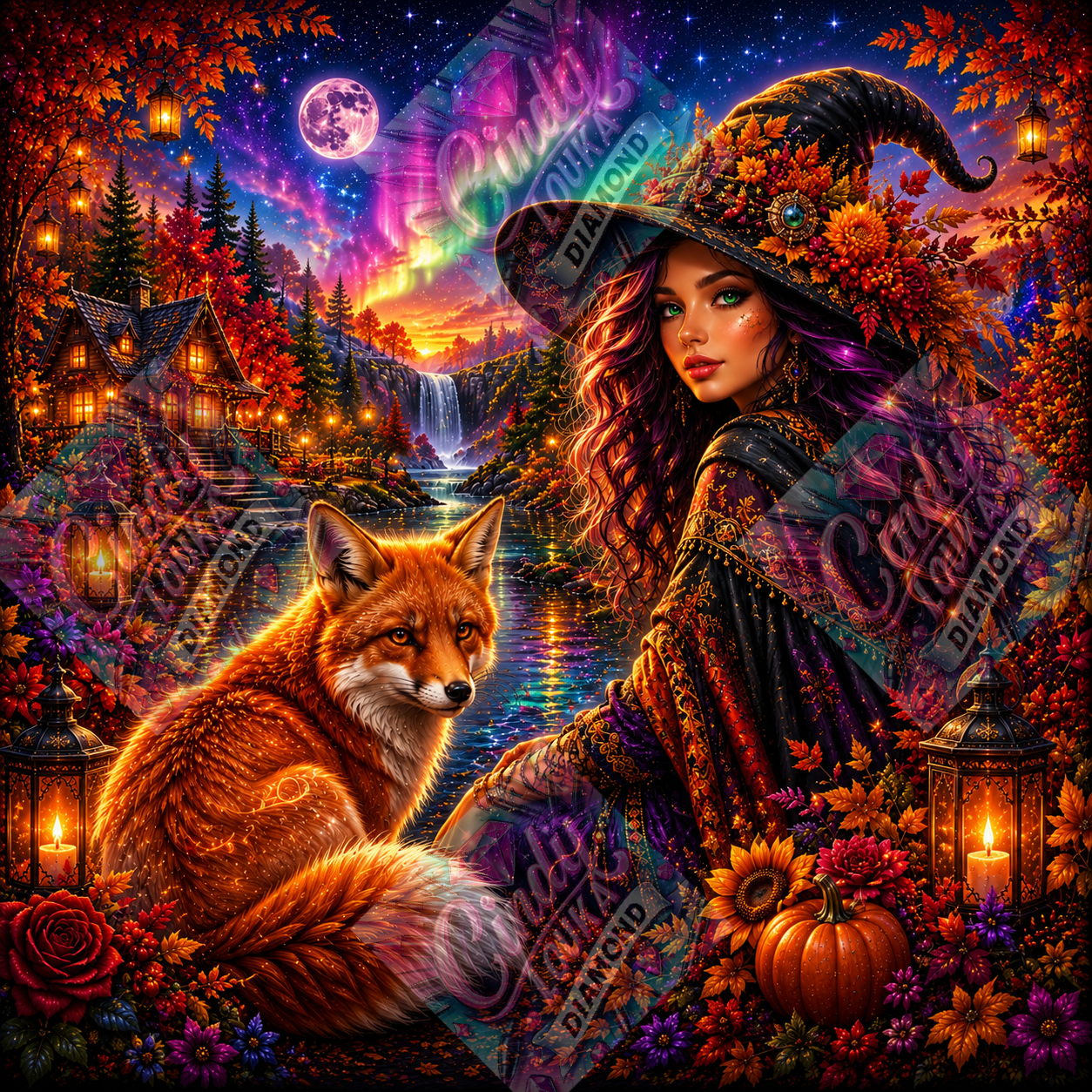 La Sorcière des Feuilles d'Or 80x80 cm
