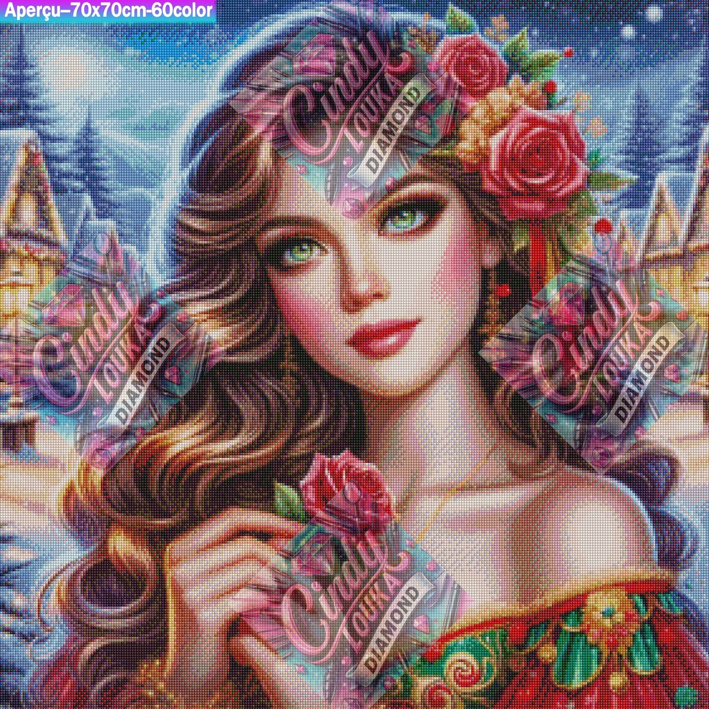 La Belle des Neiges Éternelle 70x70 cm