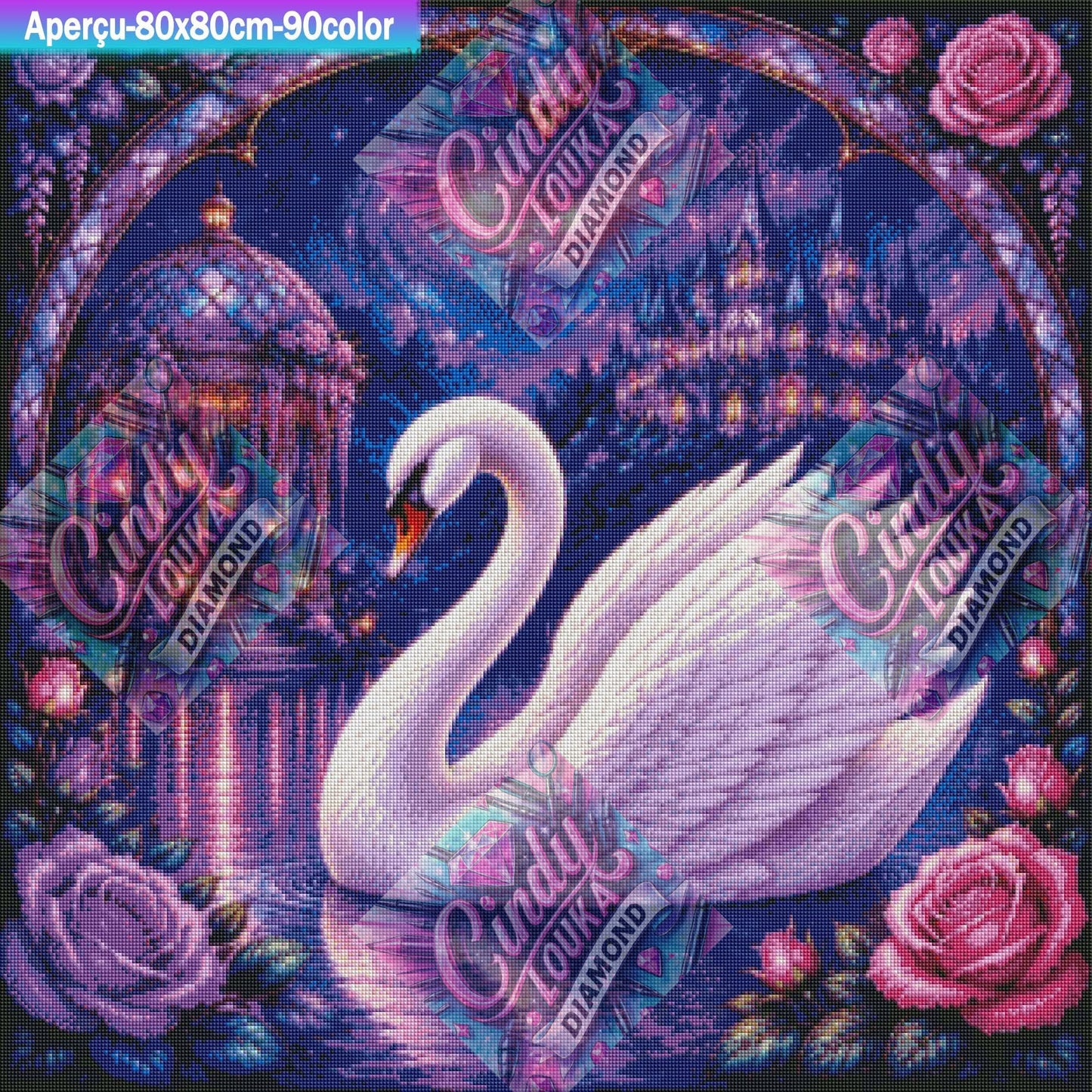 Le Royaume du Cygne Blanc 80x80 cm