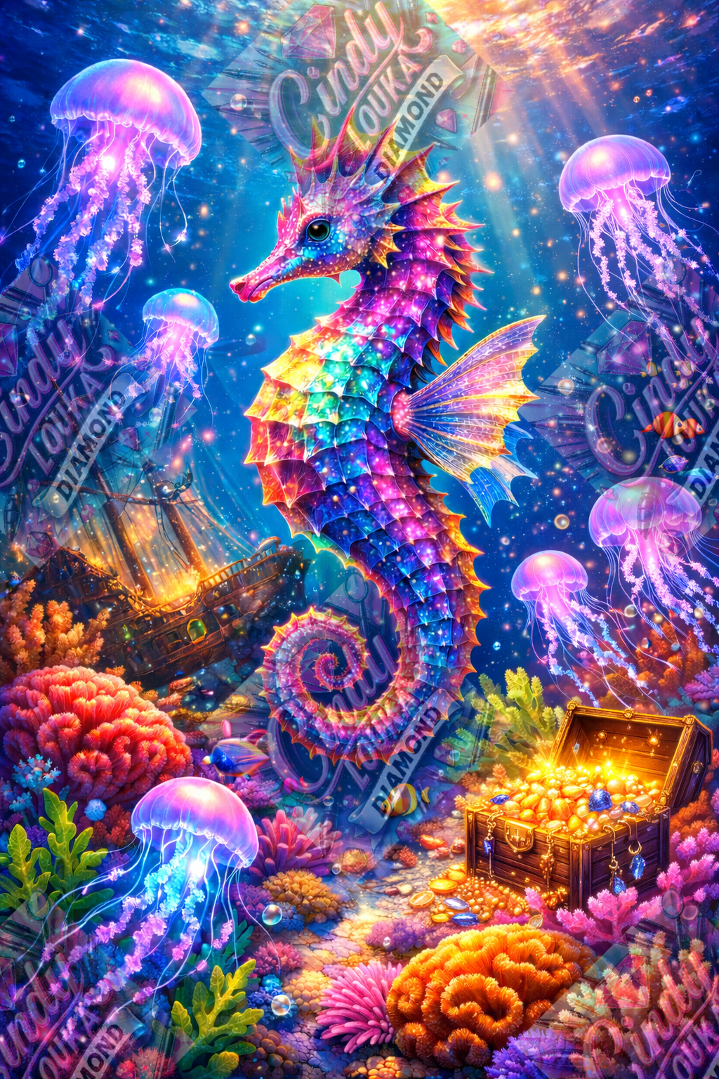 Trésor des Abysses Lumineuses 60x90 cm
