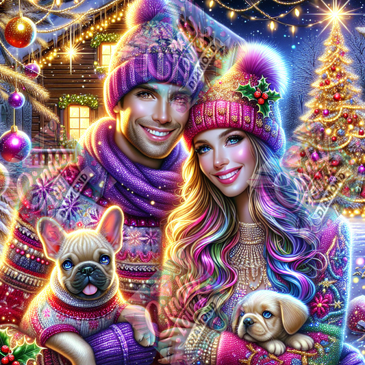 Amoureux de Noël 70x70 cm