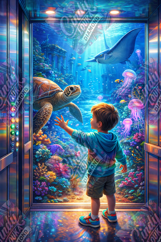 L’Ascenseur des Merveilles Marines 60x90 cm