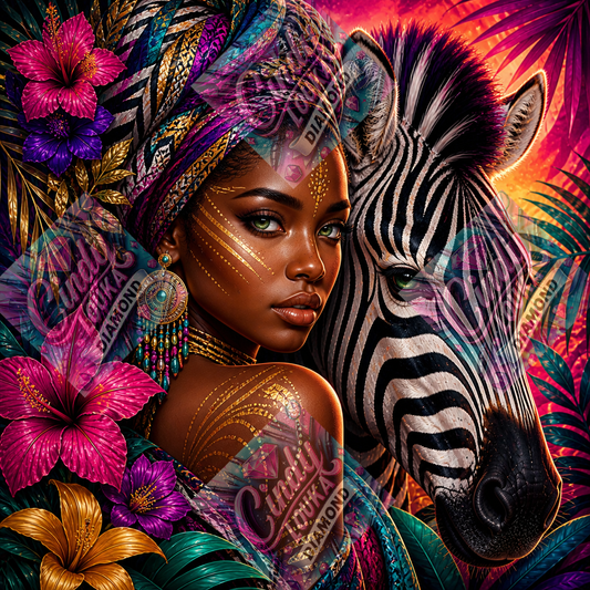 Reine des Rayures Sacrées 70x70 cm