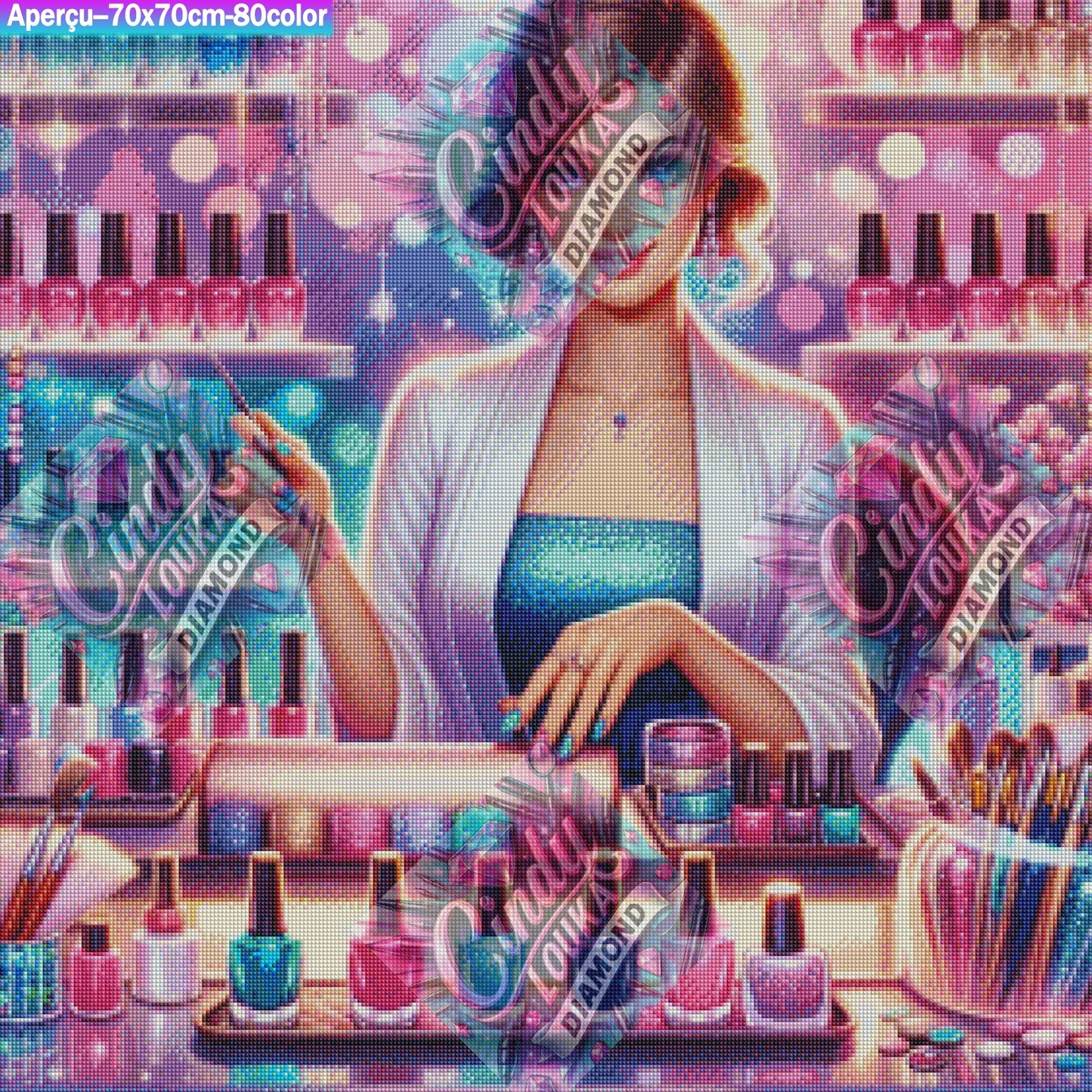 Eclats de Fée au Bout des Ongles 70x70 cm