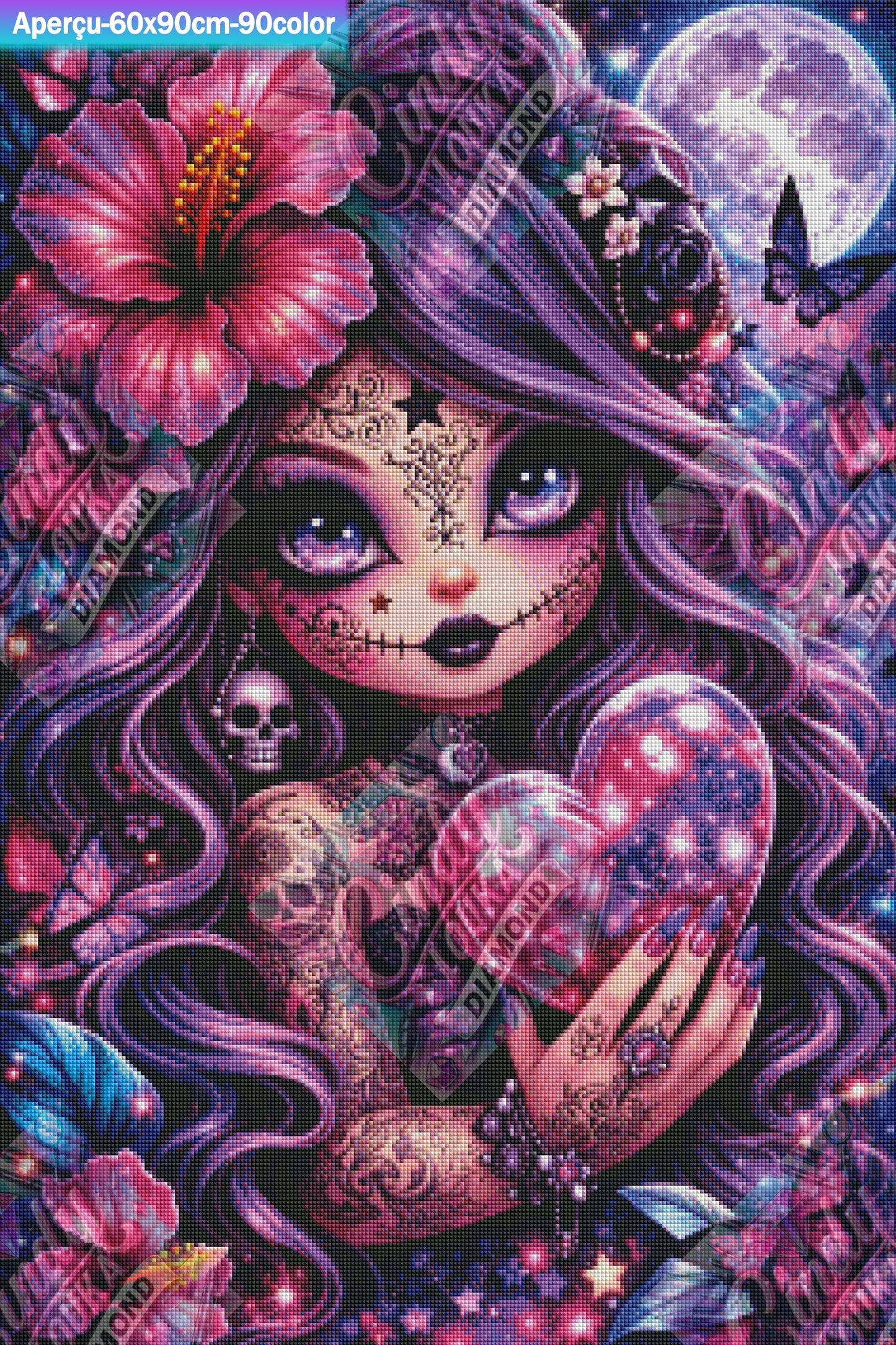 Le Cœur Mystique de Minuit 60x90 cm