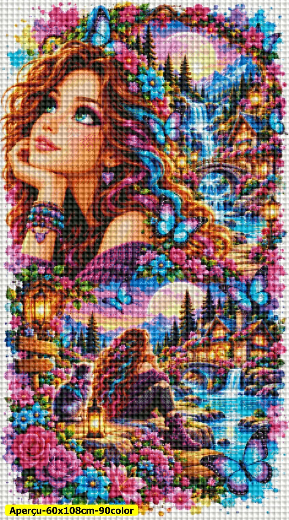 Rêve au Bord des Cascades 60x108cm