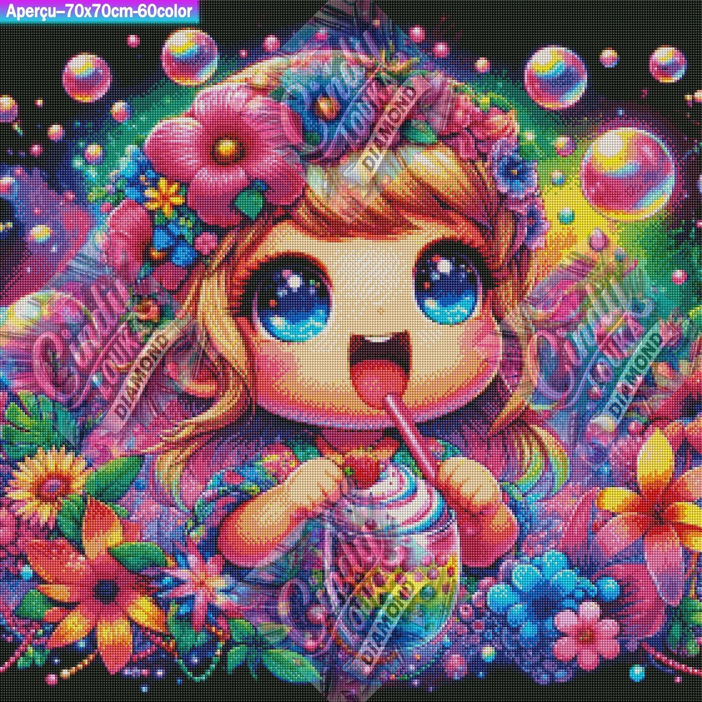 Fiesta des Couleurs Magiques 70x70 cm