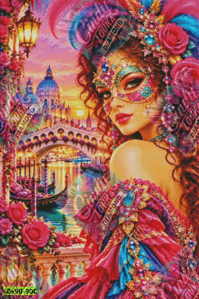 La Belle Masquée de Venise 60x90 cm
