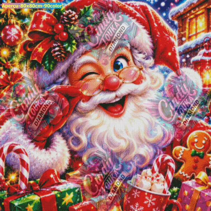 Le Père Noël En Folie 80x80 cm