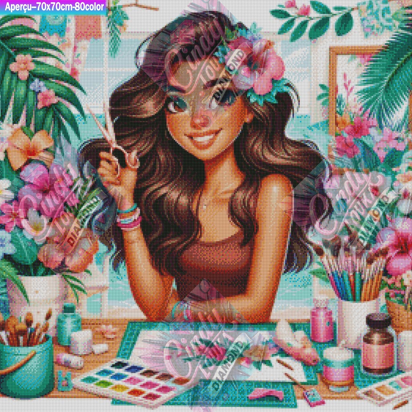 Atelier Caraïbe 70x70 cm