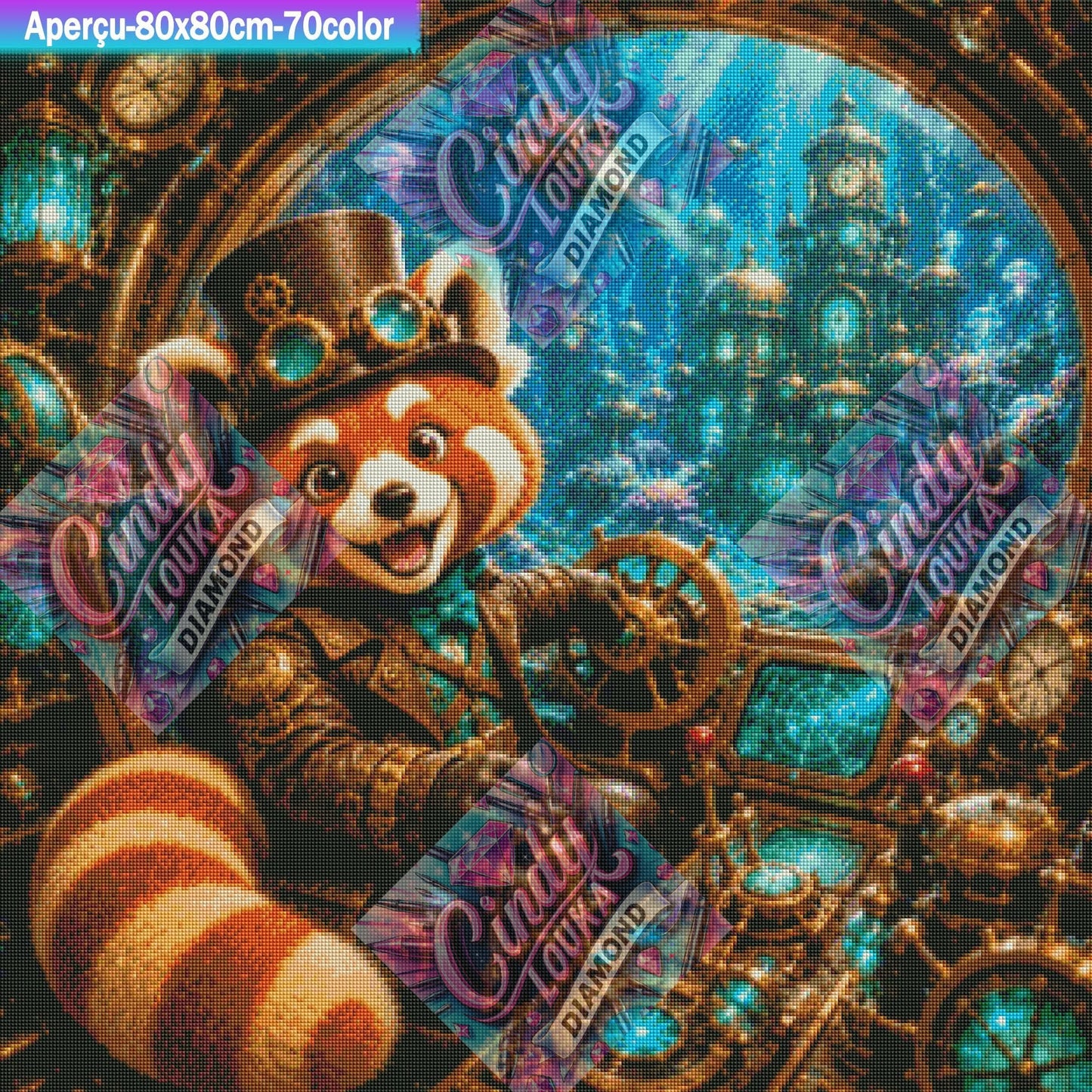 Le Panda Roux des Profondeurs 80x80 cm