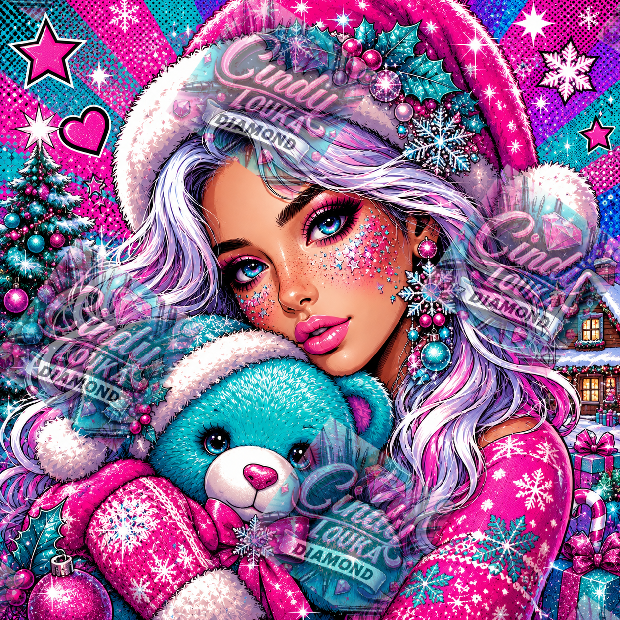 Noël Pop et Féerique 70x70 cm