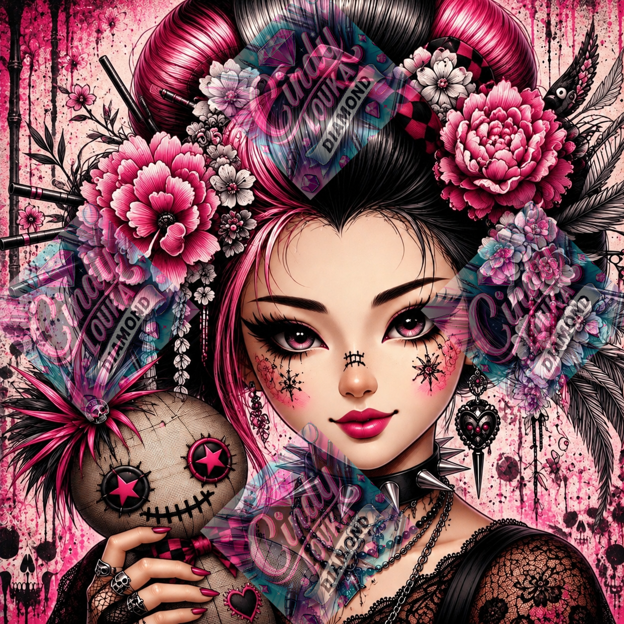 Sakura Envoûtée 70x70 cm