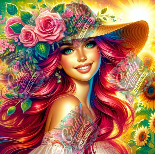 La Dame Aux Tournesols 70x70 cm