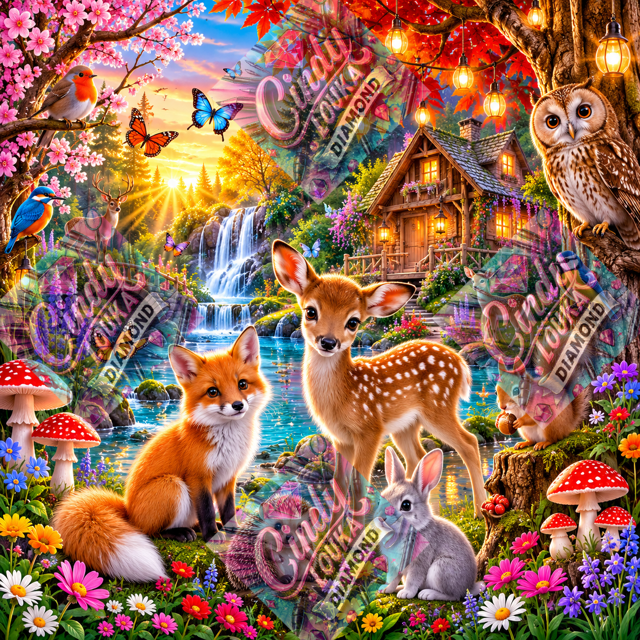 La Forêt Enchantée des Merveilles 80x80 cm