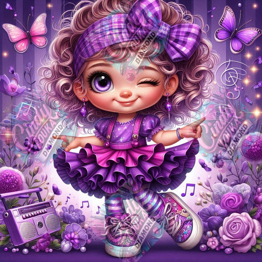 Ptite Danseuse des Papillons 60x60 cm