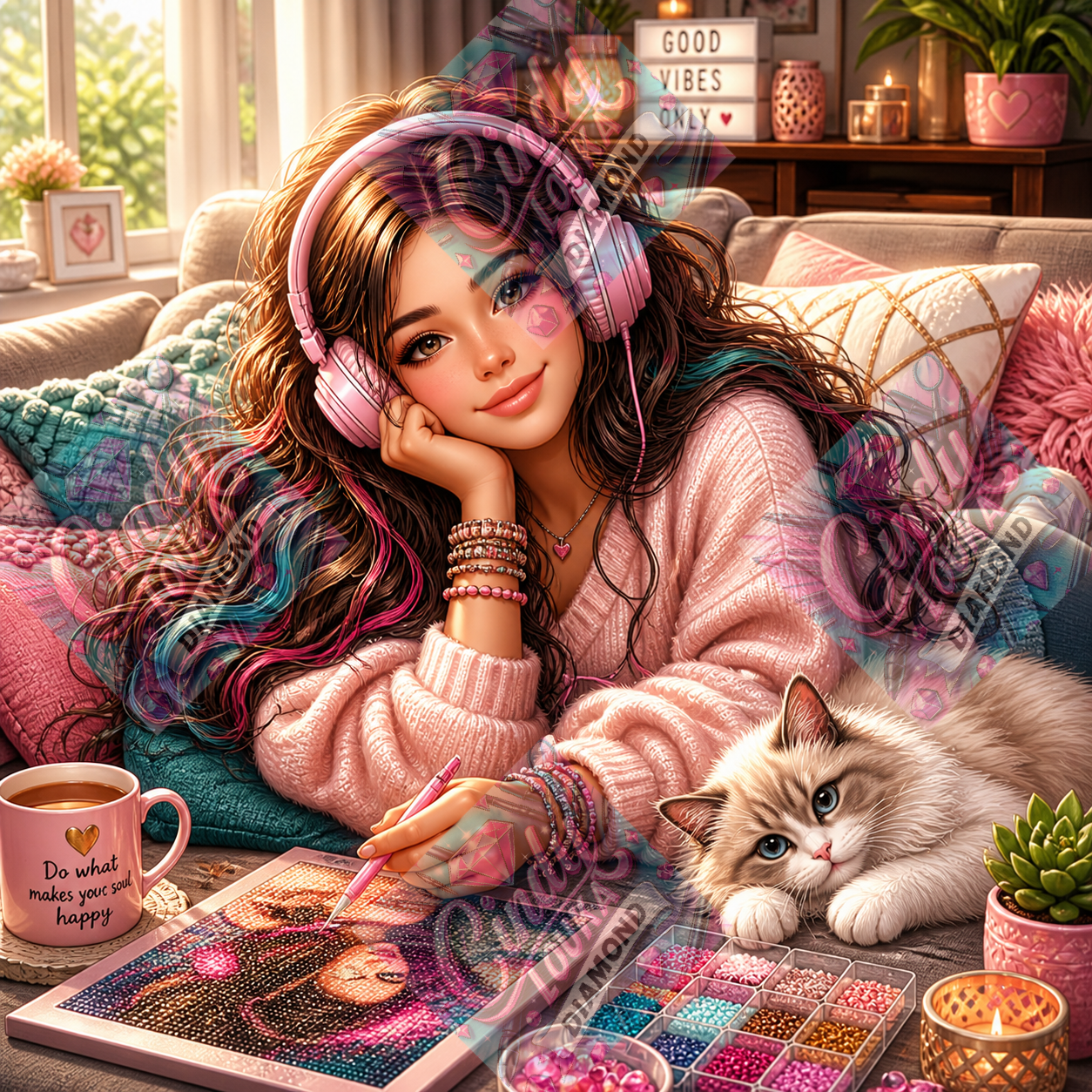 Chill avec Mon Chat 70x70 cm