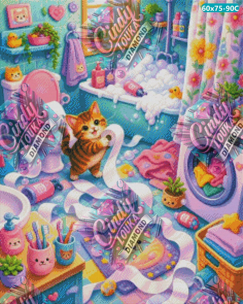 Chat Alors, Quel Bazar ! 60x75 cm