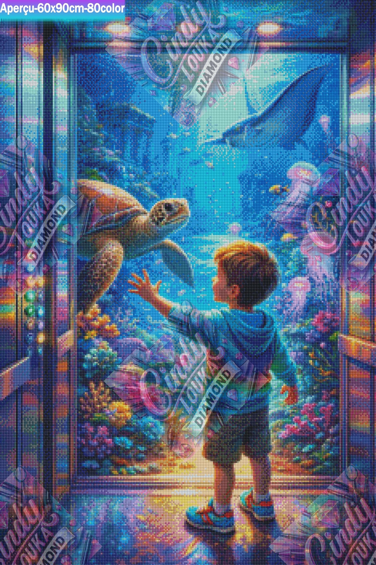 L’Ascenseur des Merveilles Marines 60x90 cm
