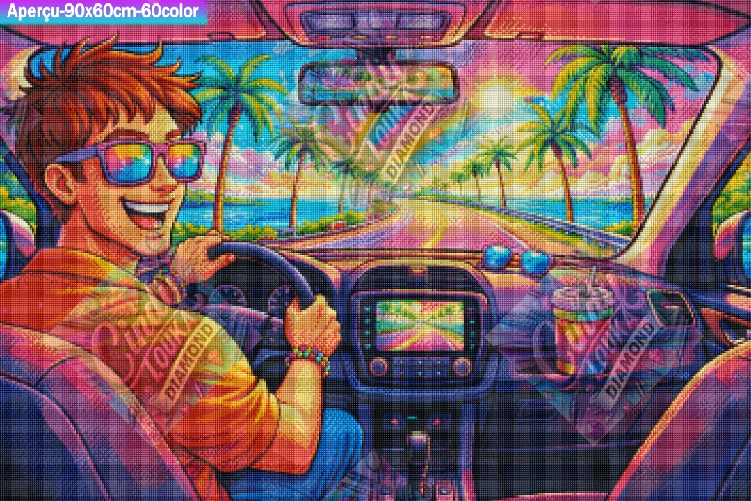 Road Trip sous les Palmiers 60x90 cm